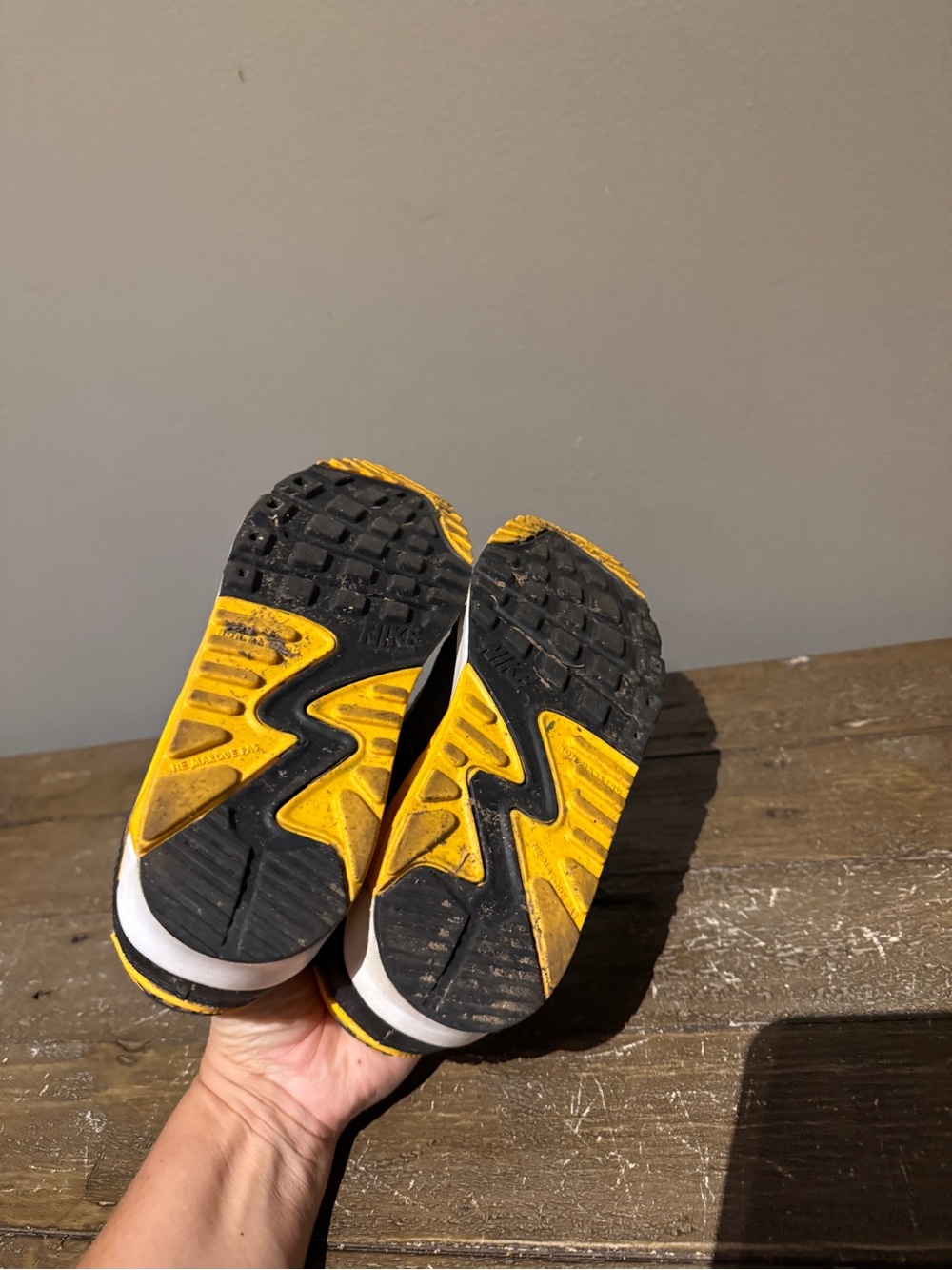 Nike Kids Grey and Yellow Sneakers - Picture 3 of 4